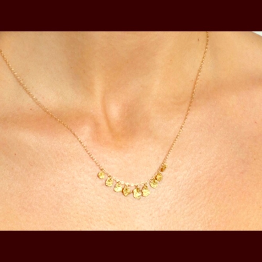 Sarah McGuire 18k solid gold bead rings necklace